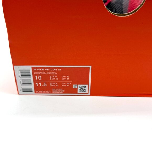 Nike Mens Metcon 10 Black Red Shoes Sz 10 New Workout Activewear HJ1875-001